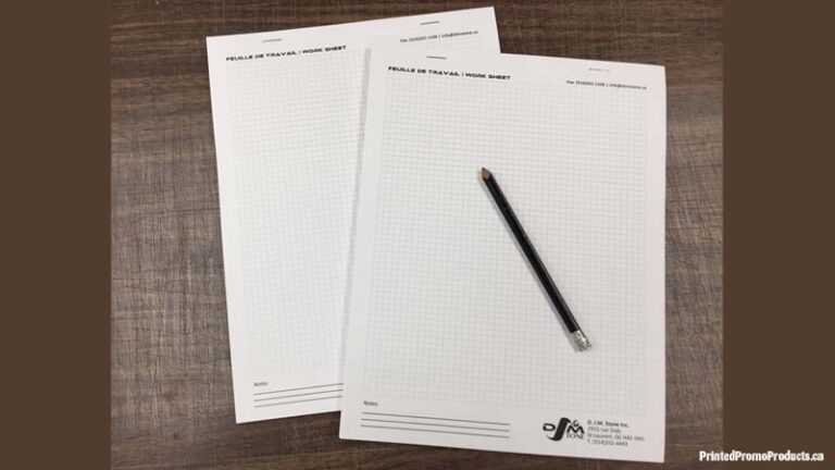 Custom printed grid notepads Vancouver Canada