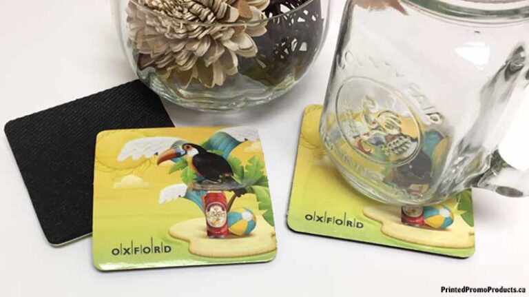 Custom printed rubber drink coasters Vancouver Canada